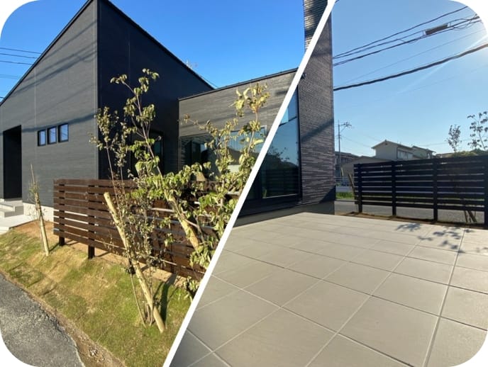 敷地を活かした設計の住宅の外観