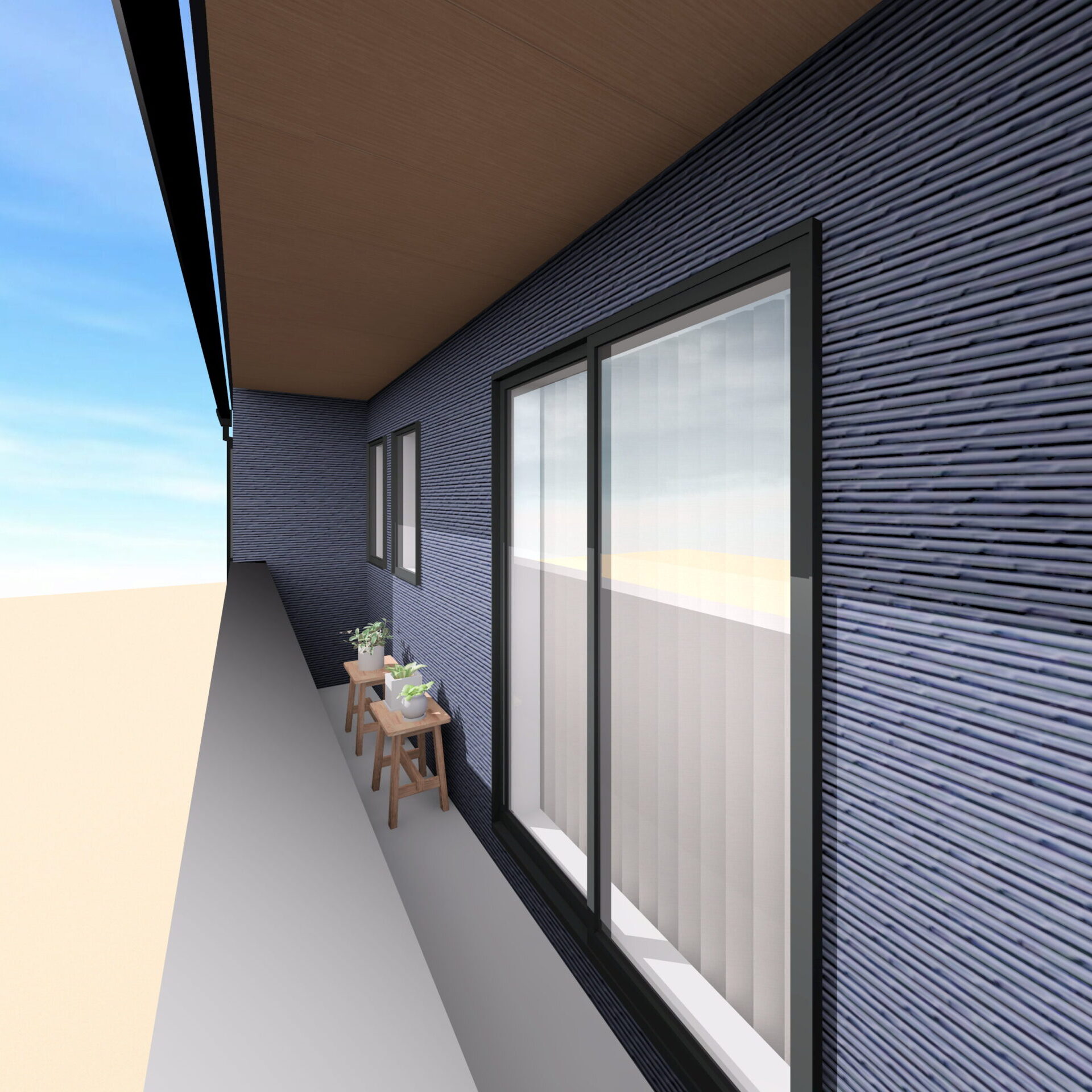 嬉野市新築建売住宅「OURS下野Ⅱ３号地」バルコニー