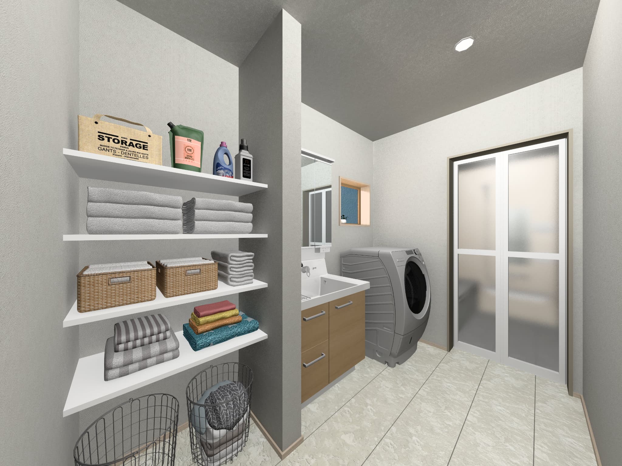 武雄市新築建売住宅「OURS中野Ⅲ1号地」洗面脱衣室