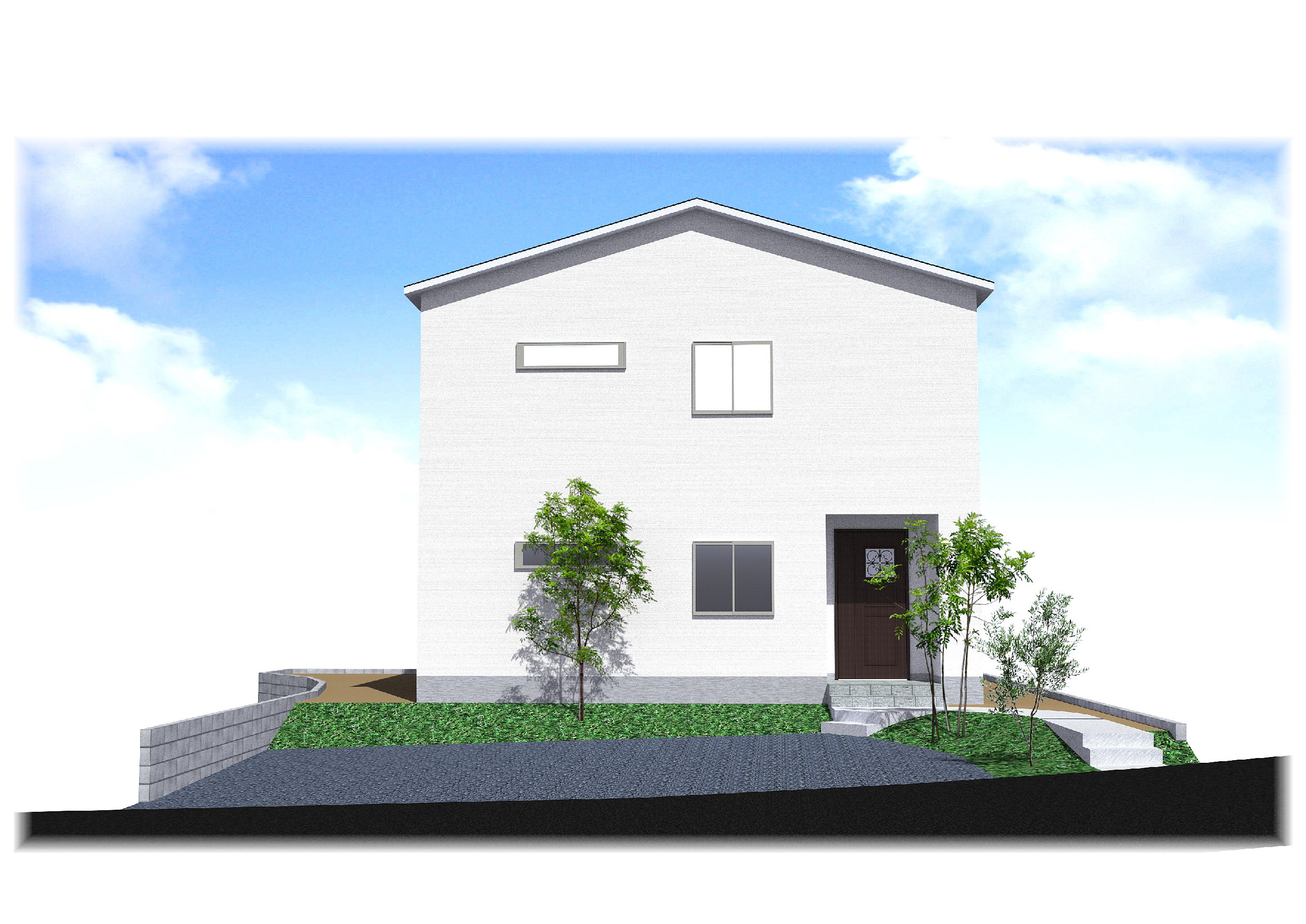武雄町富岡の新築建売「OURS TERRACE 富岡 1号地」の外観イメージパース 武雄町富岡の新築建売「OURS TERRACE 富岡 1号地」の外観イメージパース