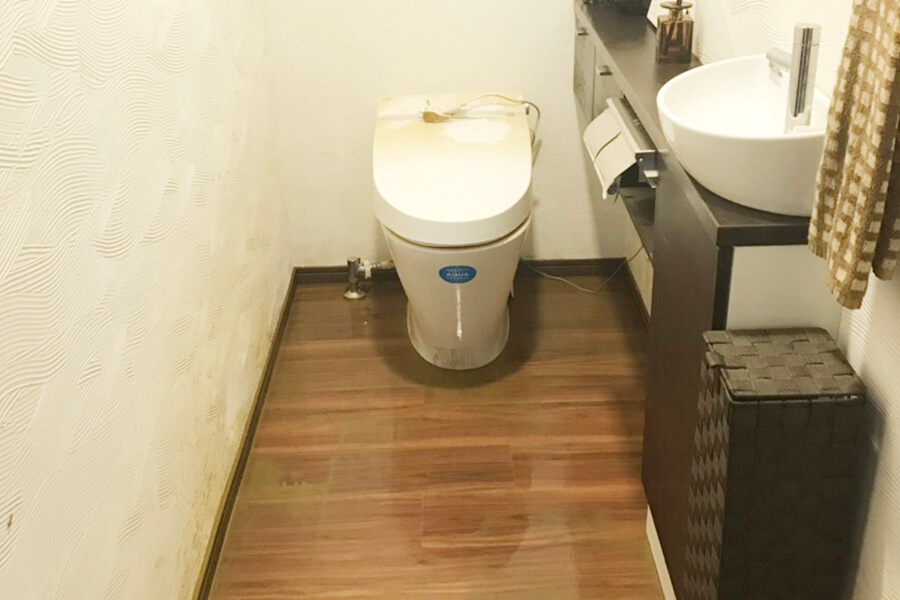 13 8月豪雨により浸水した家屋(トイレ)