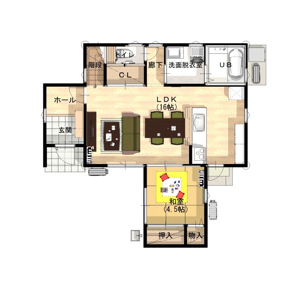 黒川② 1階間取り図 OURS 黒川 2号地 1階 間取り図
