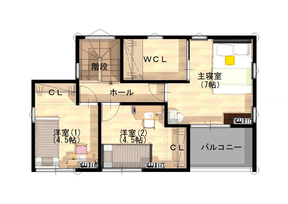 有田 黒川 新築 建売 2階間取り図 OURS 黒川 2号地 2F間取り図