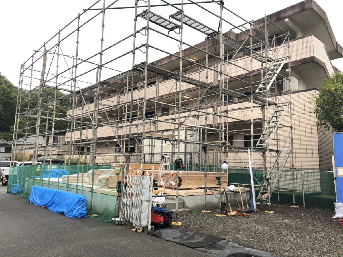 新築建売住宅「OURS 筑紫野原田」足場 新築建売住宅「OURS 筑紫野原田」足場