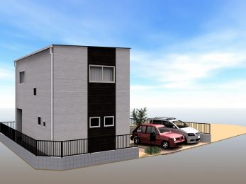 大村市新築戸建建売住宅 「OURS大川田 2号地」“お出かけラクな家”【外構完成パース】