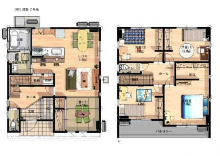 OURS嬉野2号地 間取図 嬉野市 新築 建売 OURS嬉野2号地 間取り図