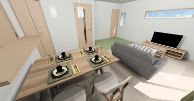大村市新築建売住宅「OURS赤佐古」完成内観パース「リビング」
