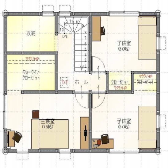 甘久Ⅳ8号地2階間取図 甘久Ⅳ8号地2階間取図