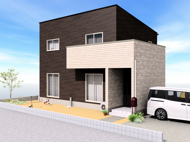 伊万里市脇田町 新築戸建建売住宅「OURS 伊万里 脇田」外観パース 伊万里市 新築戸建建売住宅「OURS脇田」外観パース