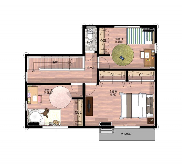 伊万里市 新築戸建建売住宅「OURS脇田」平面図2階 伊万里市 新築戸建建売住宅「OURS脇田」平面図2階
