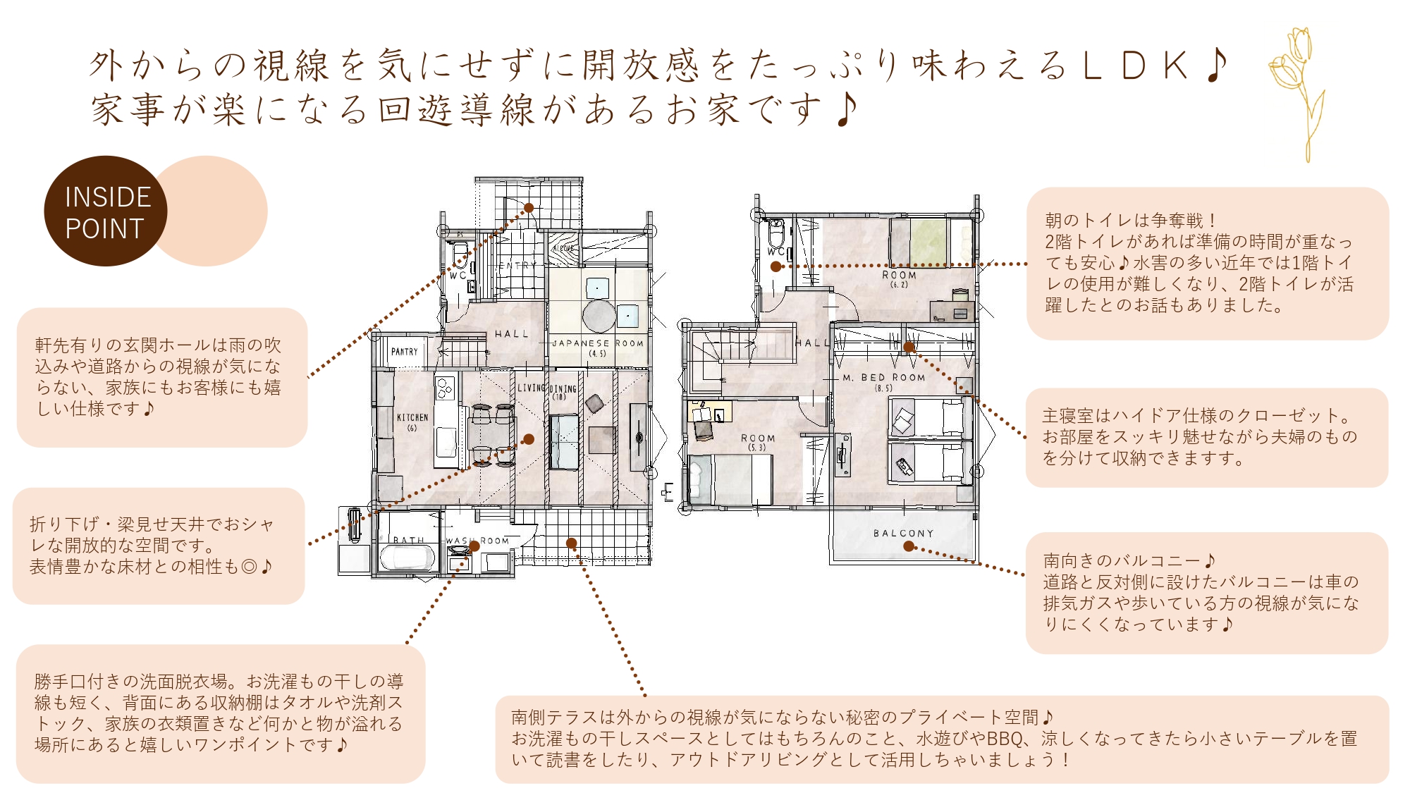 佐賀市新築建売住宅「OURS神園1号地」INSIDE POINT