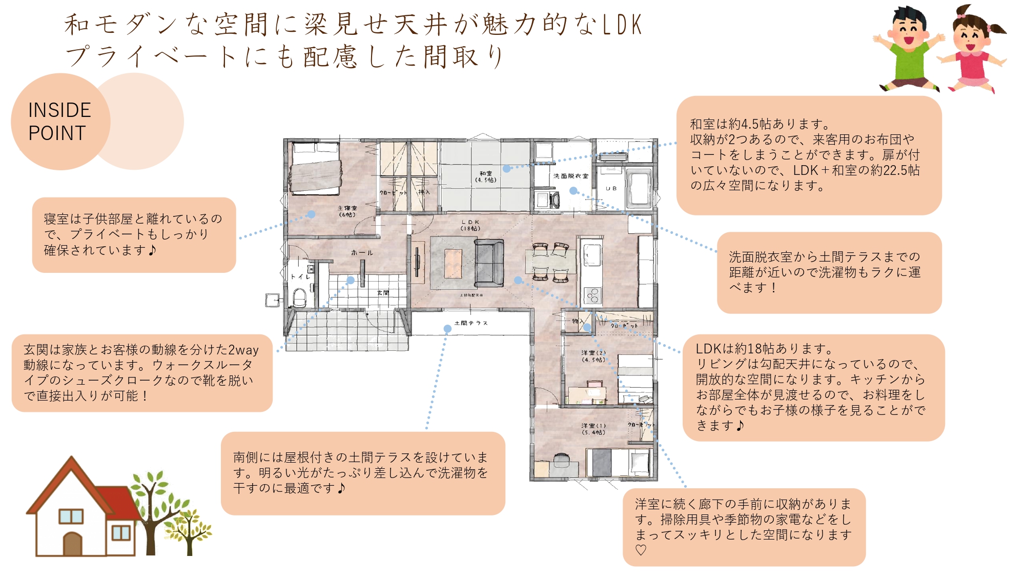 上峰町新築建売住宅「OURS上峰Ⅱ10号地」インサイドポイント