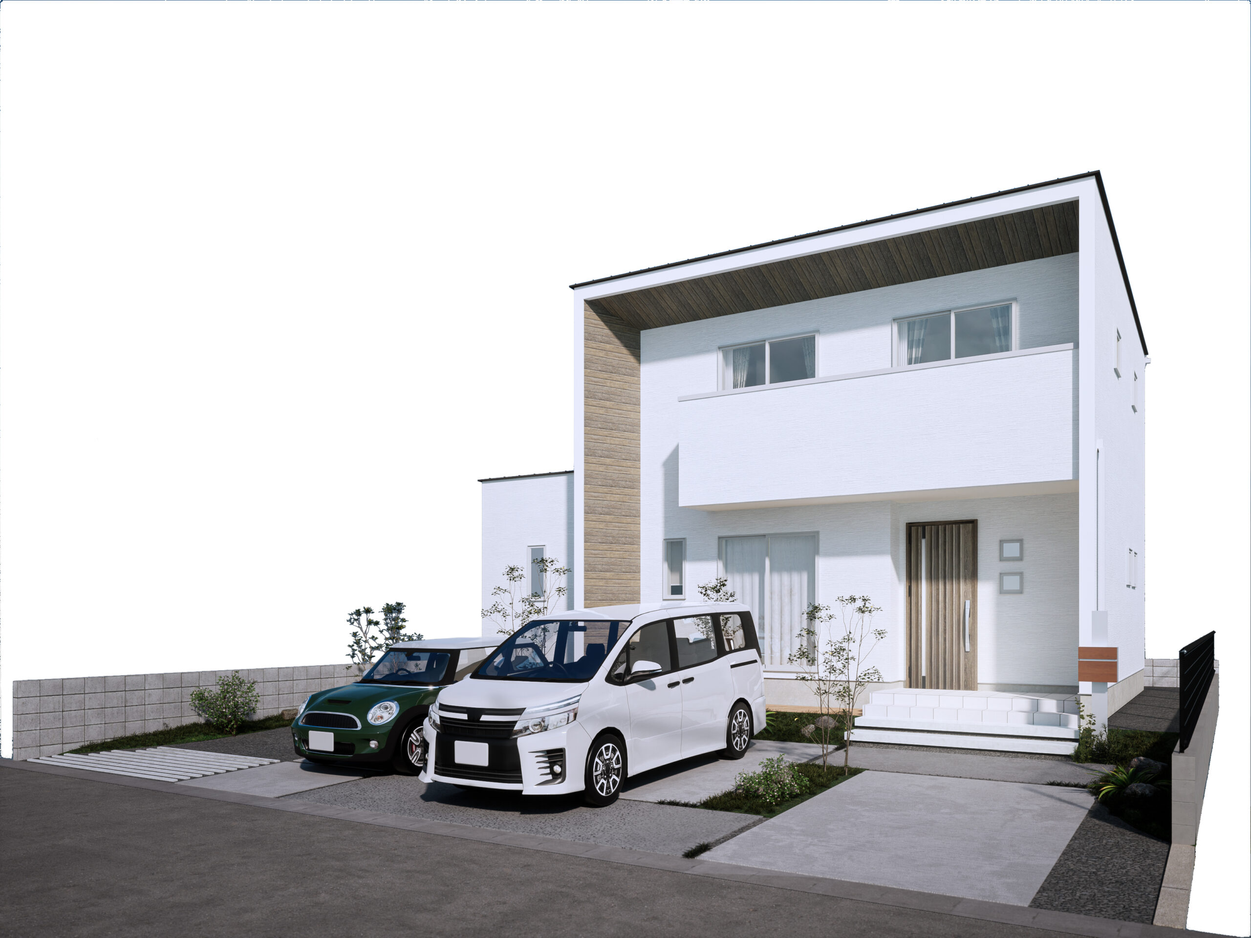 佐賀市新築建売住宅「OURS循誘2号地」外観パース