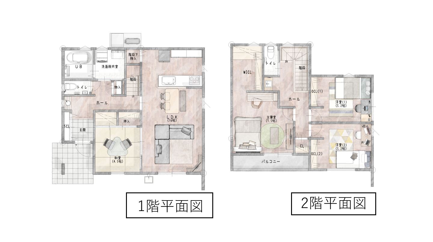 大村市新築建売住宅「OURS沖田5号地」平面図