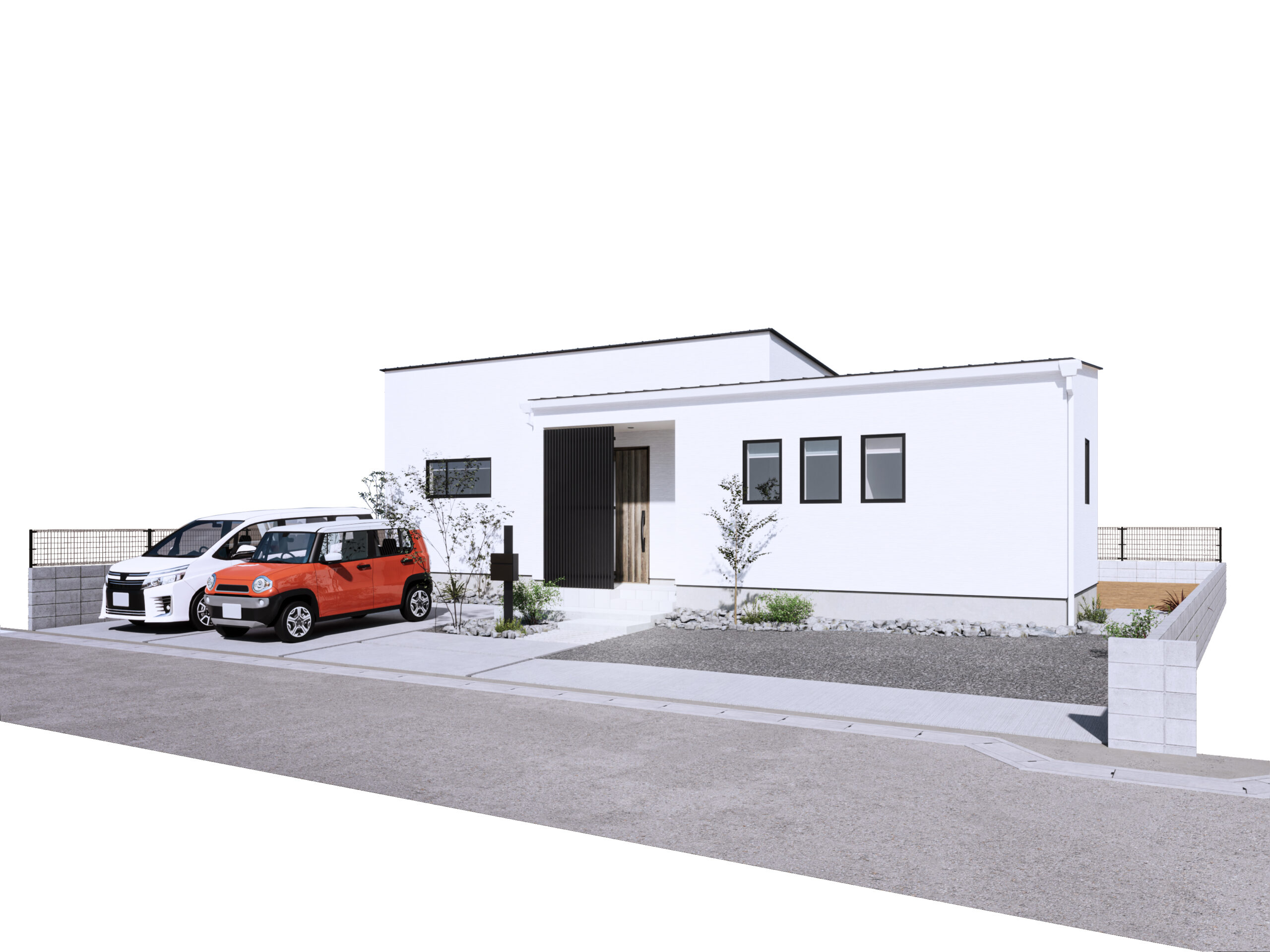 佐賀市新築建売住宅「OURS高木瀬東Ⅱ」外観パース