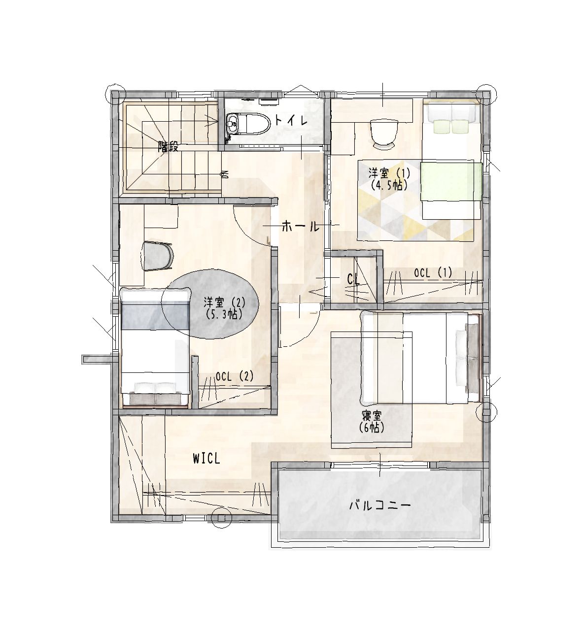 武雄市新築住宅「OURS川良6号地」2階平面図