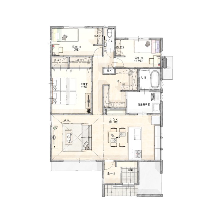 小城市新築建売住宅「OURS桜岡Ⅲ1号地