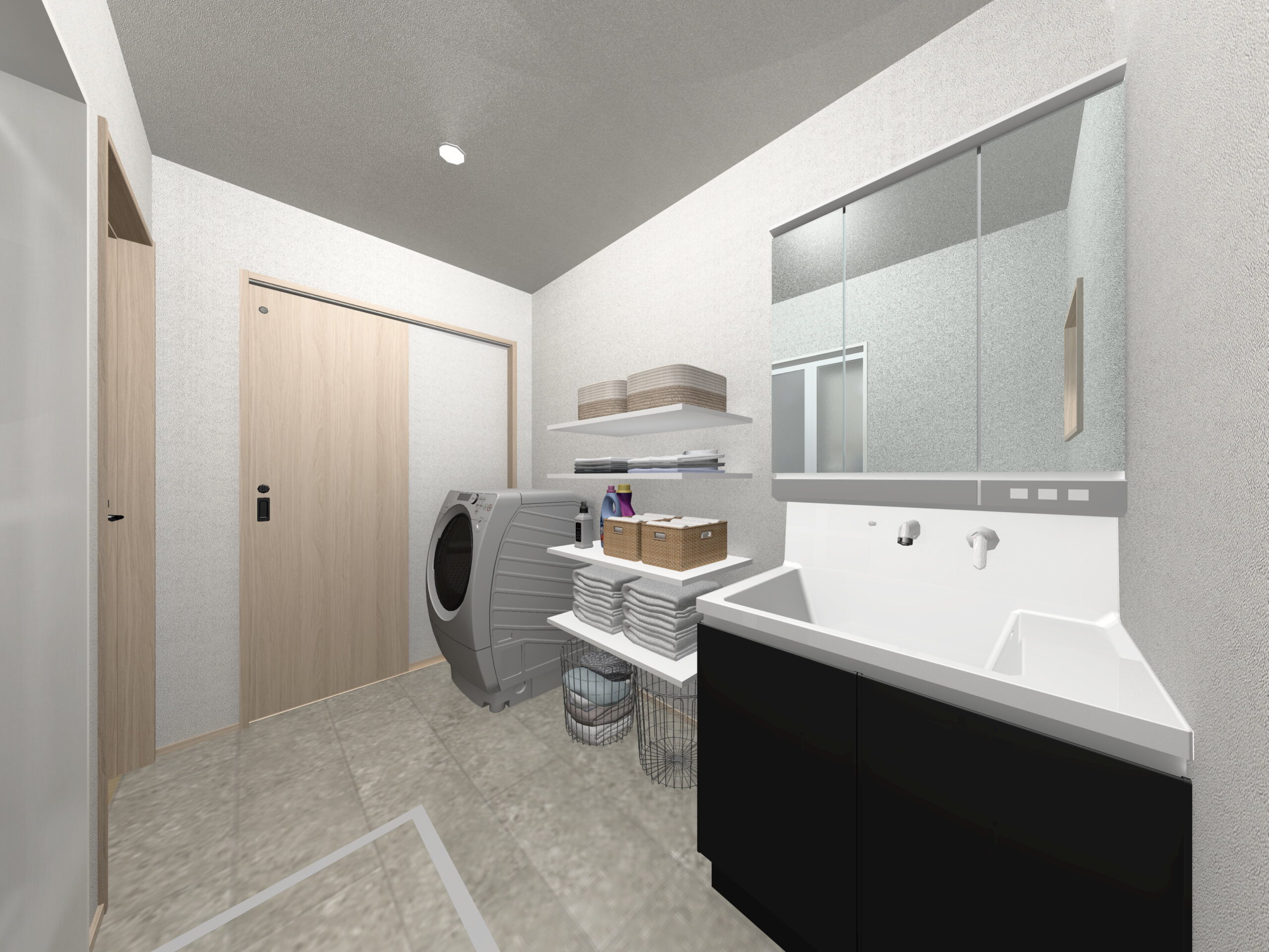 小城市新築建売住宅「OURS桜岡Ⅲ4号地」洗面脱衣室